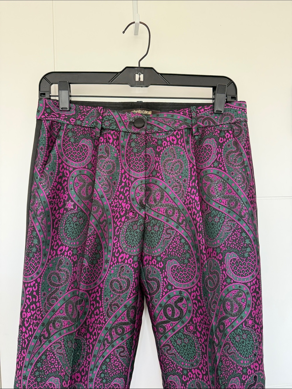 Roberto Cavalli Purple & Green Paisley Double-Breasted Blazer & Pants Set - Picture 4 of 4